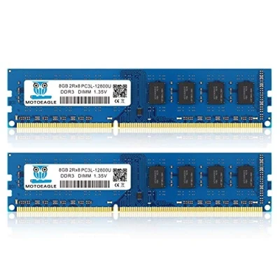 Afbeelding van DDR3L 1600 UDIMM PC3L 12800U 16GB (2x8GB) 1600MHz 8GB 2Rx8 PC3 240 Pin CL11 1.35V Geheugen voor Desktop Computer