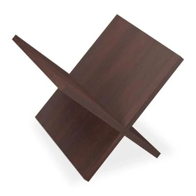 Afbeelding van lectuurbak hout 25,5 x 32 29 cm modern donkerbruin