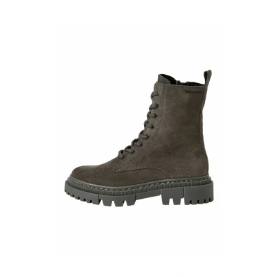 Afbeelding van Tamaris Bottines plates en dentelle pour femme Anthracite Taille 38 EU, anthracite, EU