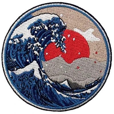 Afbeelding van ZEGIN applicator, geborduurd, design: Grote golf voor Kanagawa, om op te strijken of naaien
