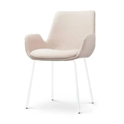 Afbeelding van Nolon Nora Eef Eetkamerstoel Beige met Armleuning Wit