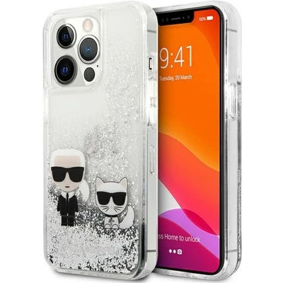 Afbeelding van Karl Lagerfeld KLHCP13XGKCS 13 Pro Max 6.7&quot; zilver/zilver hardcase Liquid Glitter Karl&amp;Choupette