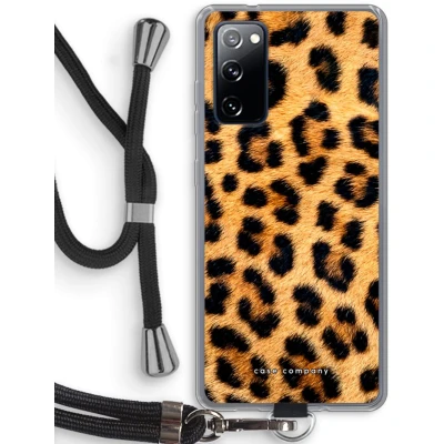 Afbeelding van Case Company® hoesje met Koord geschikt voor Samsung Galaxy S20 FE / 5G Luipaard Telefoonhoesje Zwart Bescherming aan alle Kanten en Over de Schermrand