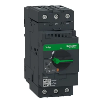 Afbeelding van Schneider Electric TeSys GV3 3 polige motorstroomonderbreker, 30 40 A, thermisch magnetisch, draaigreep, EverLink terminals, GV3P40