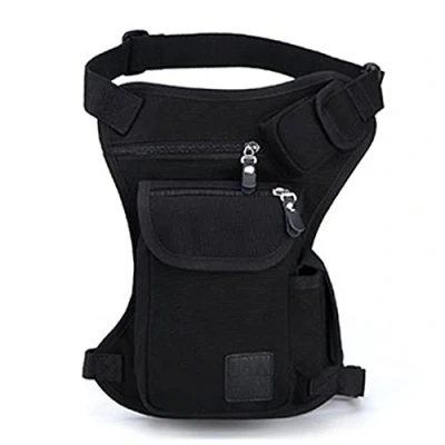 Afbeelding van Nylon Drop Dijbeen tas voor heren en dames, motorfiets fiets, heuptas, gordeltas, buiktas, #03, zwart, 18cm(B) x 6cm(T) 32cm(H) (7,1 &quot;x 3,7&quot; 13,4 &quot;)