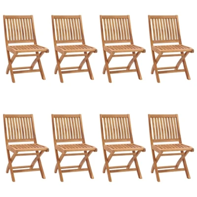 Afbeelding van Tuinstoelen 8 st inklapbaar massief teakhout