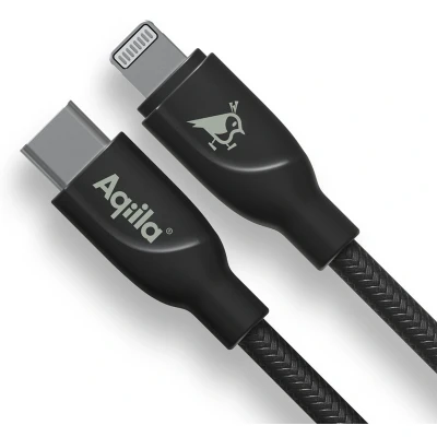 Afbeelding van Aqiila iPhone Laadkabel, USB C naar Lightning kabel [MFi Gecertificeerd], 30W, 480Mbps, 1 meter, gevlochten, Cablebird CB21 Zwart