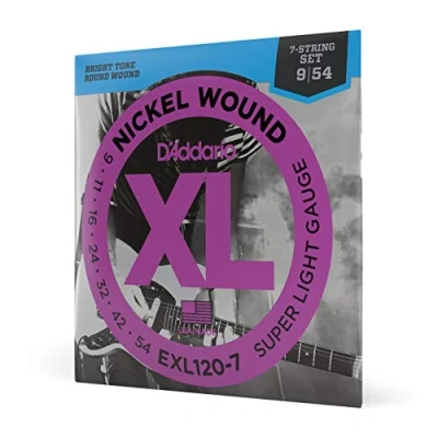 Afbeelding van D&#039;Addario E Git.snaren 09 54 7 String EXL120 nikkel omwonden Elektrische gitaarsnaren