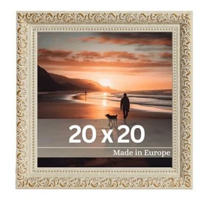 Afbeelding van VictoR Rubens Vintage fotolijst 20 x cm goud beige lijst 30 mm echt glas barok antiek vierkante