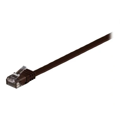 Image de wentronic Cordon de raccordement RJ 45 (M) pour 5 m UTP CAT 6 moulé, plat brun