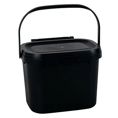 Afbeelding van Addis 518253 Compostbak voor keuken dagelijks gebruik zwart voedselafval 4,5 liter