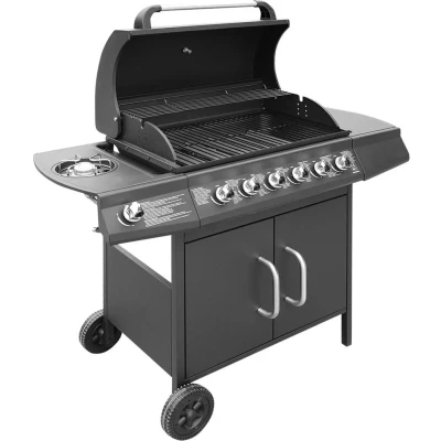 Afbeelding van vidaXL Gasbarbecue 6+1 kookzone zwart