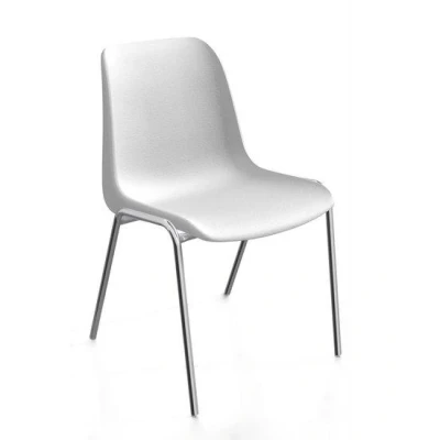 Afbeelding van Kantinestoelen Rome kunststof stapelbaar wit