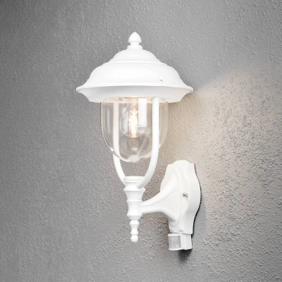 Afbeelding van Buitenwandlamp PARMA met bewegingsmelder, wit