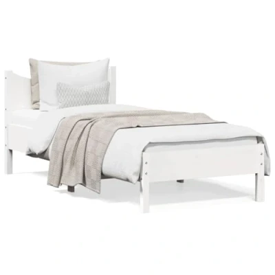 Image de vidaXL Cadre de lit sans matelas blanc 75x190 cm bois pin massif823510