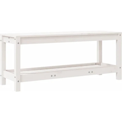Afbeelding van Tuinbank 108x35x45 cm massief grenenhout wit
