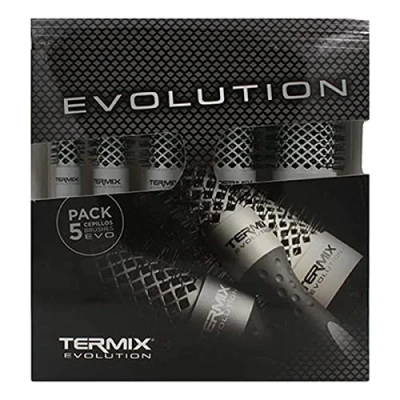 Afbeelding van Termix Evolution Basic Professionele ronde thermische haarborstel van krachtige geïoniseerde vezels, vooral voor middeldik haar, verpakking 5 borstels
