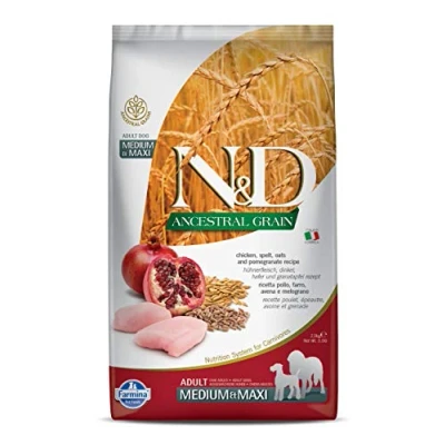 Afbeelding van N&amp;D Ancestral Grain hondenvoeding Kip medium/maxi 2.5 kg.