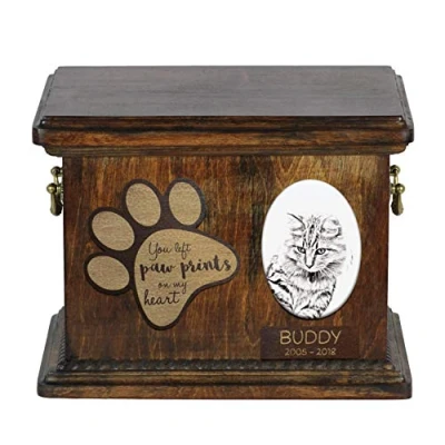 Afbeelding van American Bobtail urn voor kattenas, gepersonaliseerde asdoos met foto