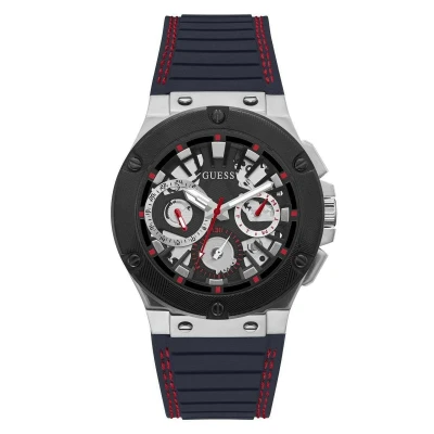 Afbeelding van Guess Circuit Horloge Black sunray/ silvercoloured, Heren, Maat: One Size, silver coloured
