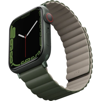 Afbeelding van Uniq Revix dubbelzijdig bandje voor de Apple Watch 1 / 2 3 4 5 6 7 8 9 SE Ultra (2) 42 44 45 49 mm Green/Taupe
