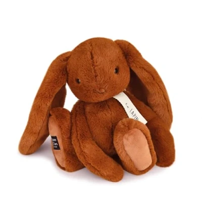 Afbeelding van HISTOIRE D&#039;OURS Pluche Konijn Capuccino collectie LE 32 cm zeer zacht om te knuffelen lange oren aaien cadeau idee voor verjaardag kinderen en knuffeldier baby&#039;s HO3246