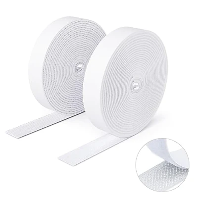 Afbeelding van SUTOUG Klittenband extra sterk plakband 16 mm x 3 m weerbestendig dubbelzijdig wit