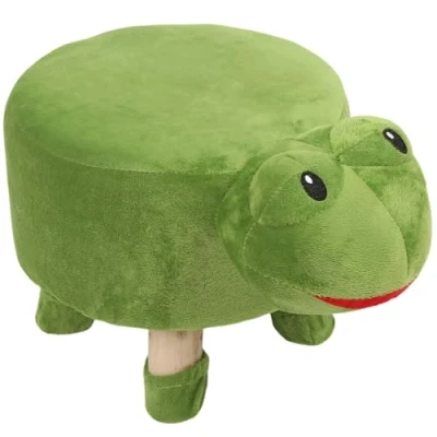 Afbeelding van Groene kikker poef voor kinderen 28x25cm