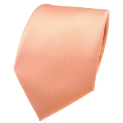 Afbeelding van TigerTie Effen satijnen designstropdas in verschillende kleuren, Oranje zalm