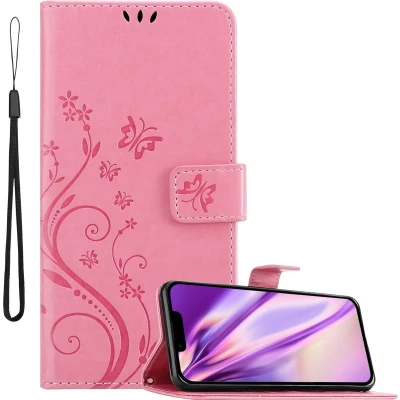 Afbeelding van Cadorabo Hoesje geschikt voor Apple iPhone 14 PLUS in BLOEMEN ROZE Beschermhoes bloemmotief met magnetische sluiting, standfunctie en kaartsleuven Book Case Cover Etui