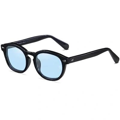 Afbeelding van SHEEN KELLY Ovaalvormige retro zonnebril, voor dames en heren, Johnny Depp piratenkapitein stijl, met lens, A3
