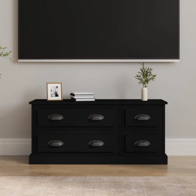 Afbeelding van Tv meubel 100x35,5x45 cm bewerkt hout zwart