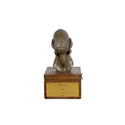 Afbeelding van Urn hond voor hondenas met beeldje Bedlington, Rothbury en Rodbery Terrier