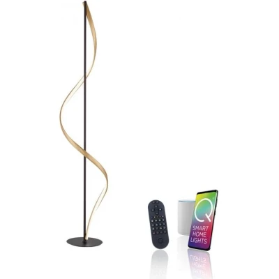 Afbeelding van Vloerlamp Q Swing Smart Antraciet Goud 24 Watt