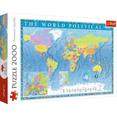 Afbeelding van Trefl, Puzzel, politieke wereldkaart, 2000 stukjes, premium kwaliteit, voor volwassenen en kinderen vanaf 12 jaar