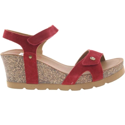 Afbeelding van Panama Jack Julia Sandalen met plateauzool, Dames, Maat: 37, Red Veloursleer