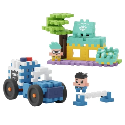 Afbeelding van Marioinex mini waffle city police car 80st