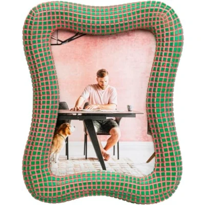 Afbeelding van Kare Wavy design fotolijst handbeschilderd uniek mogelijk wandmontage modern A5 formaat cadeau idee 23 x 18 2 cm (h b d)