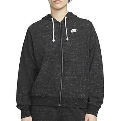 Afbeelding van Nike Sportswear W GYM VNTG EASY FZ Sweater met rits, Dames, Maat: Small, Black/white