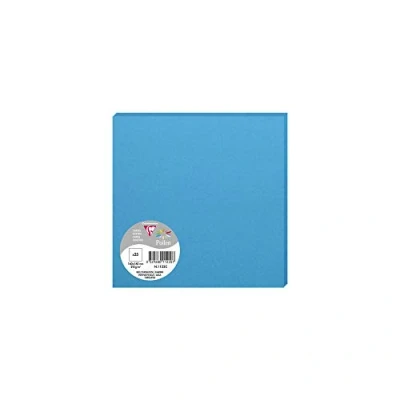 Afbeelding van Clairefontaine 1122C pakket met 25 afzonderlijke kaarten vierkant, 16 x cm 210 g/m² kleur: turquoise blauw uitnodigingskaarten voor evenementen en overeenstemming pollen serie premium papier glad