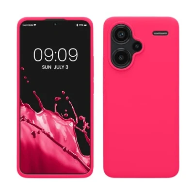 Afbeelding van kwmobile telefoonhoesje geschikt voor Xiaomi Redmi Note 13 Pro+ 5G / Pro Plus Hoesje met siliconen coating Smartphone case in neon roze