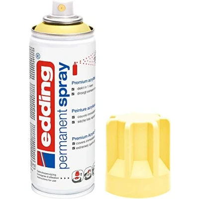 Afbeelding van edding 5200 permanent spray premium acrylverf pastelgeel mat
