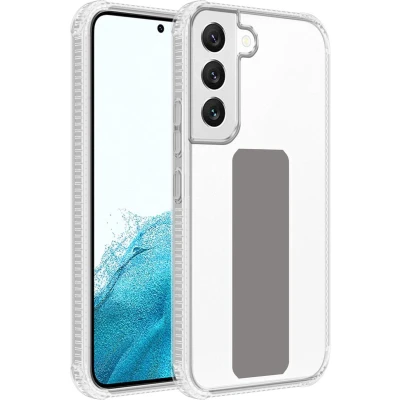 Afbeelding van Cadorabo Hoesje geschikt voor Samsung Galaxy S22 in GRIJS Beschermhoes gemaakt van flexibel TPU silicone Cover Case met houder en standfunctie