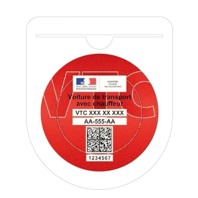 Afbeelding van HADEXIA Vignethouder macaron VTC voorruit beschermhoes zelfklevende sticker wit