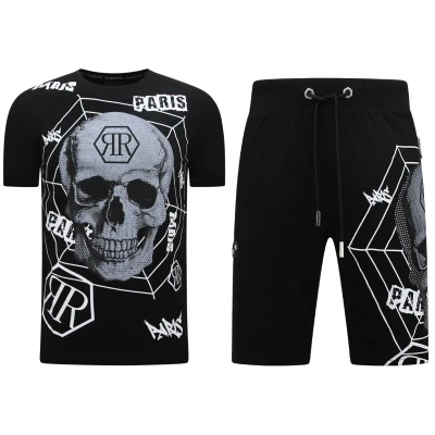 Afbeelding van Heren Sets Skull Rhinestone Zwart Maat S