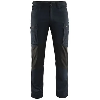 Image de Pantalon services stretch marine foncé/noir