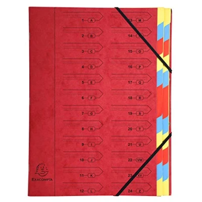 Image de Trieur agrafe 24 comp. rouge exacompta 54245e