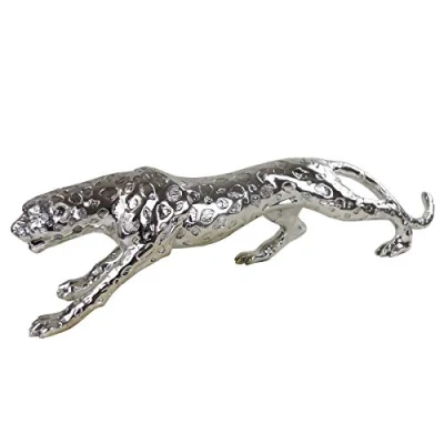 Afbeelding van Casablanca XL decoratief figuur Gpard zilver mat woonkamerdecoratie lengte 80 cm