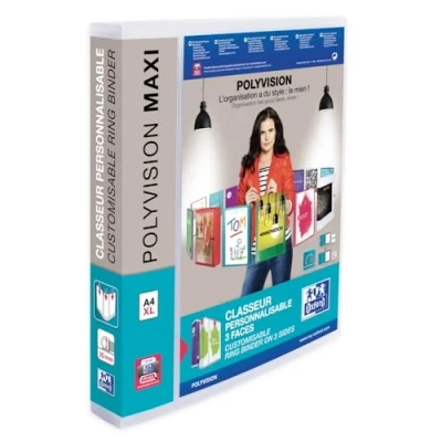 Afbeelding van Presentatieringband Oxford Polyvision Maxi A4 XL 4 rings D mech 25mm transparant