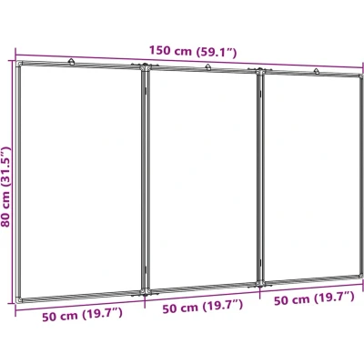Afbeelding van Whiteboard magnetisch inklapbaar 150x80x1,7 cm aluminium